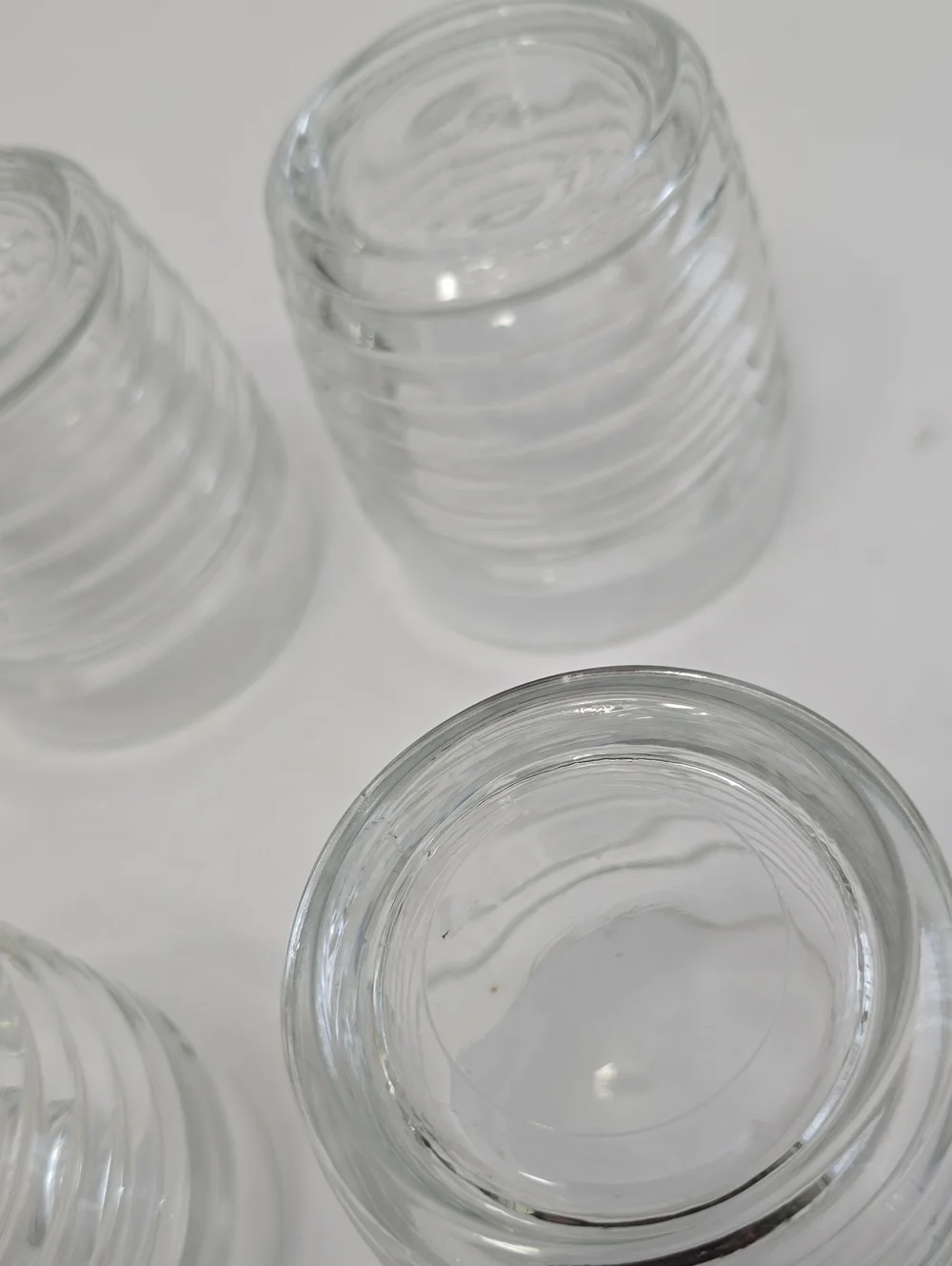 Vintage Anchor Hocking Set Of 4 Park Avenue Clear On The Rocks Glasses Ribbed